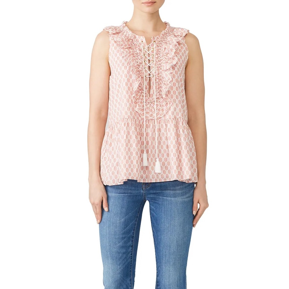 Kate Spade Arrow Stripe Lace Up Top